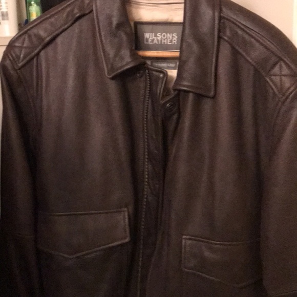 Wilson's Men's Brown Leather Bomber jacket VINTAGE - Picture 4 of 10
